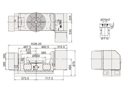 Наклонно-поворотный индексный стол Detron RCTFE-500HL