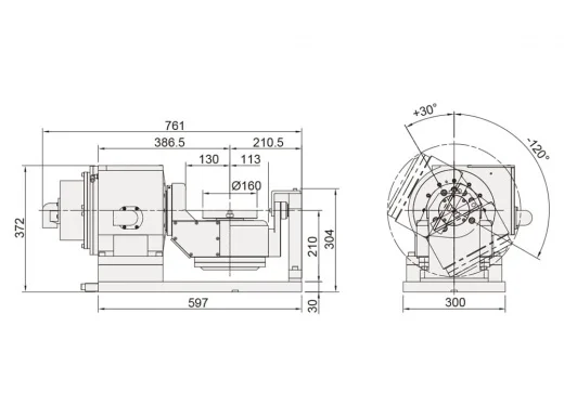Наклонно-поворотный стол с прямым приводом Detron DTFS-125P